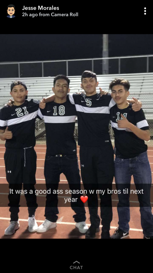 Jesse Morales and his team mates after the CIF game 